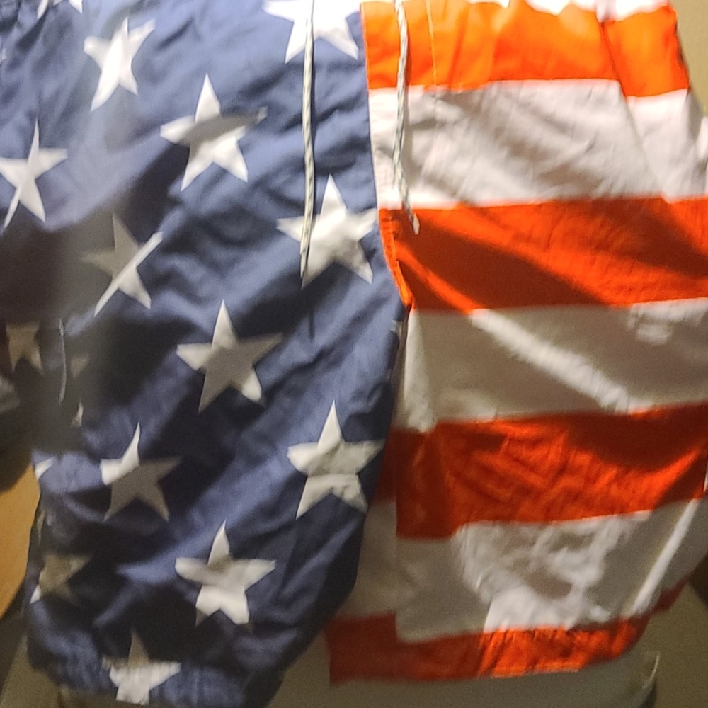 RED WHITE AND BLUE SWIMMING TRUNKS